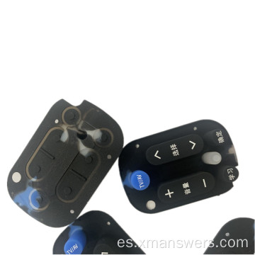 Botones de caucho de silicona de empuje electrónico de teclado de goma personalizado